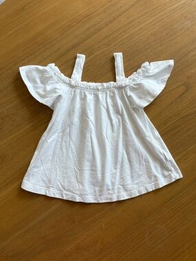 Old Navy Girls White Off-Shoulder Ruffle Strap Top